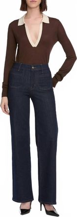 Frame Denim Le Slim Palazzo Modernist Pocket Jeans In Rinse