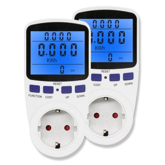 OEM 2 Enchufes De Medici&oacute;n De Energ&iacute;a Dom&eacute;stica Con Luz Azul Trasera, Analizador De Potencia, Enchufe De Facturaci&oacute;n Multifuncional