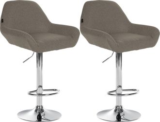 Clp Clp - Set De 2 Taburetes Braga En Tela Gris Topo Cromado