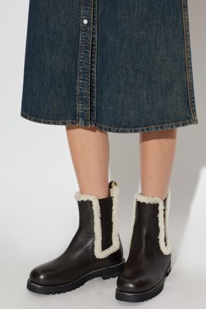 Fendi Brown Leather Chelsea Boots, Womens, Brown