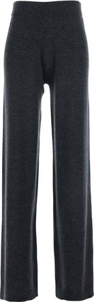Allude Grey High Waisted Trousers In Cashmere And Wool Blend Woman