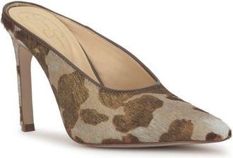 Jessica Simpson Wilix Genuine Calf Hair Pointed Toe Mule in Beige/gold at Nordstrom, Size 9.5