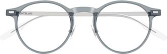 Montblanc Grey MB0426O Fabric-Blend Round Sunglasses
