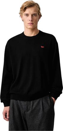 Maison Kitsun&eacute; Jersey Comfort Red Profile Fox - Knitwear - Hombre - Negro - M