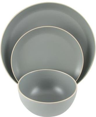 Gibson Home Rockaway 12 Piece Stoneware Dinnerware Set in Grey at Nordstrom