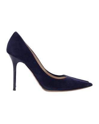 Jimmy Choo London Pre-owned Womens Abel Pointed Toe Pumps in Navy Blue Suede - Size UK 2