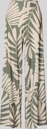 Oui Relaxed Fit Stoffhose mit floralem Allover-Print in Khaki, Gr&ouml;&szlig;e 36