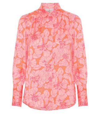 Karmamia Womens Josephine Shirt In Gardenia Tangerine