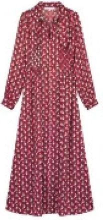 Maison Kitsun&eacute; Floral Stripes Lange Jurk - Dames - Casual kleedjes - Veelkleurig - S - Kleedjes