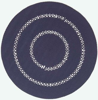Homescapes Navy Crochet Braided Rug 150cm Round