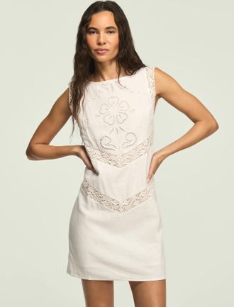 Lucky Brand Womens Schiffli Shift Dress