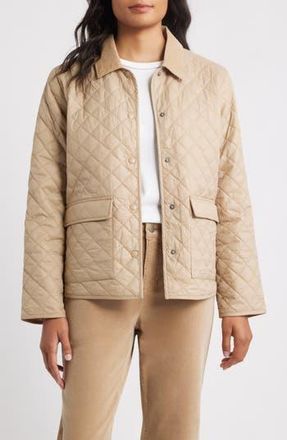 Eileen Fisher Corduroy Collar Quilted Jacket in Biscuit at Nordstrom Rack, Size X-Large