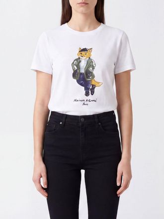 Maison Kitsun&eacute; T-shirt slim fit in cotone con stampa logo Chillax Fox