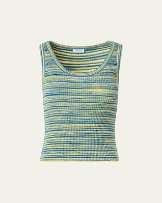 Akris Space-Dye Merino Rib Knit Tank Top