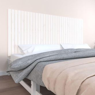 vidaXL Cabecero De Cama Pared Madera Maciza Pino Blanco 204x3x90 Cm Vidaxl