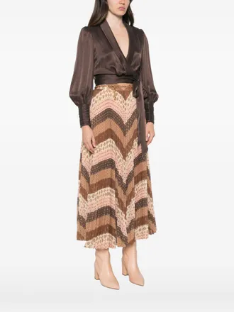 Zimmermann Silk Wrap Blouse - Brown