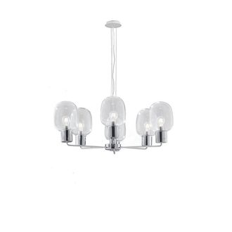 Netlighting FELLINS 6 Light Multi Arm Pendant Ceiling Light Chrome 98x34.6cm in Silver | Size: 98x34.6 cm