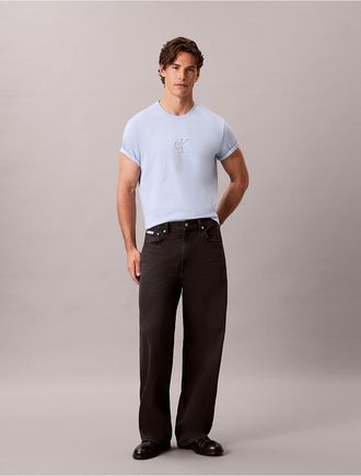 Calvin Klein Jeans Calvin Klein Mens Embossed Monogram Logo Tee - Light/Pastel Blue - 2XL