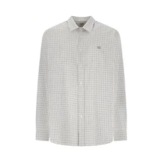 Celine Casual Shirts, male, Multicolor, Size: L Relaxed Shirt in Checked Cotton Twill