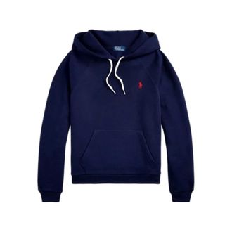 Ralph Lauren Hoodies, female, Blue, Size: XS Shrunken Fit Fleece Hoodie