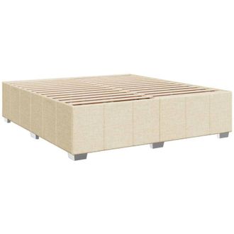 vidaXL Cama Sin Colch&oacute;n Tela Color Crema 200x200 Cm Vidaxl