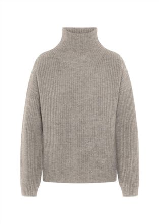 0039 Italy Womens Lona Mock Neck Wool Blend Sweater In Sand