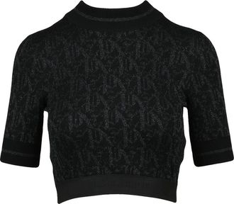 Palm Angels Cropped Lam&eacute; Top with Shimmering Effect and Fluid Fit