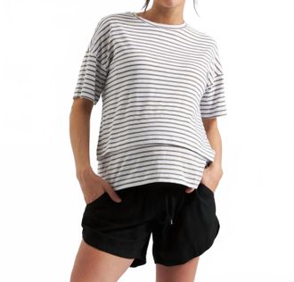 Ripe Claudette Nursing Tee In White/ink