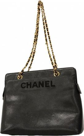 Chanel Black Grained Calfskin Tote Bag (Pre-Owned)