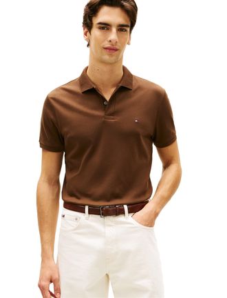 Tommy Hilfiger Poloshirt bruin Tommy Hilfiger Regular Fit twee knoops