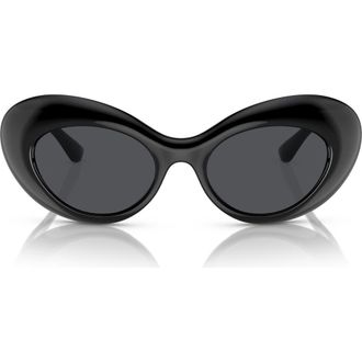 Versace 52mm Oval Sunglasses in Black at Nordstrom