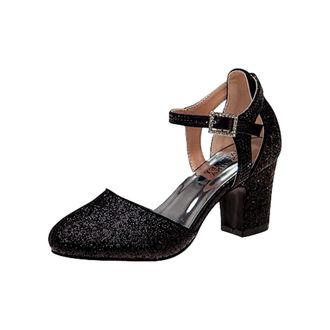 Badgley Mischka Diamante Buckle Dress Heels Black BM89859N-BLK Womens