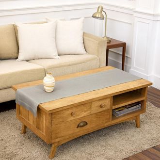 Solino Home Linen Table Runner for Dining Table, Holiday and Everyday Table Decor - Classic Hemstitch in Natural at Nordstrom, Size Xx-Small