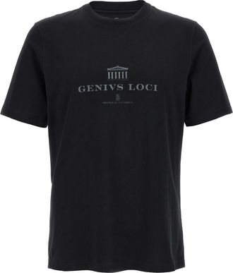 Brunello Cucinelli Black Crew Neck T-Shirt