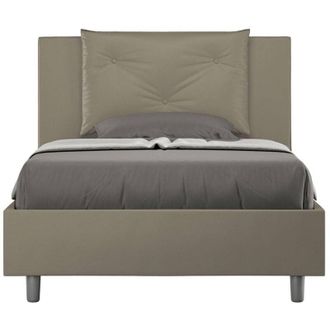 Itamoby Itamoby - Letto una piazza e mezza senza rete imbottito 120x190 similpelle cappuccino Appia