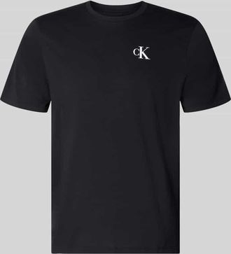 Calvin Klein Jeans Regular Fit T-Shirt mit Logo-Print in Black, Gr&ouml;&szlig;e XXL