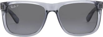 Ray-Ban Justin Gray Gradient Polarized Square Mens Sunglasses RB4165 6596T3 54