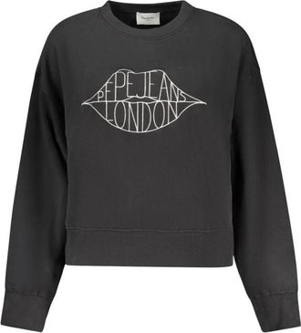 Pepe Jeans London Katoenen sweatshirt - Dames - Sweatshirts - Zwart - XL - Katoen - Hoodies & sweatvesten