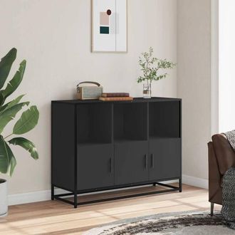 Berkfield Home Sideboard Black 100x35x76 cm Engineered Wood | Size: 100 x 35 x 76 cm