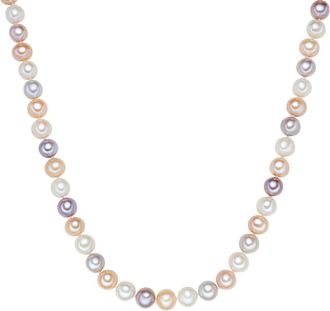 Valero Pearls Womens Fresh Water Cultured Pearl Necklace - Multicolour Sterling Silver - One Size