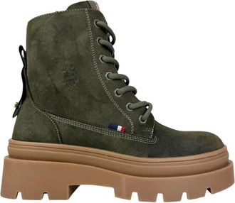 U.S.Polo Association Cemented Casual Schoenen - Dames - Veterlaarzen - Groen - 37 EU - Leer - Schoenen