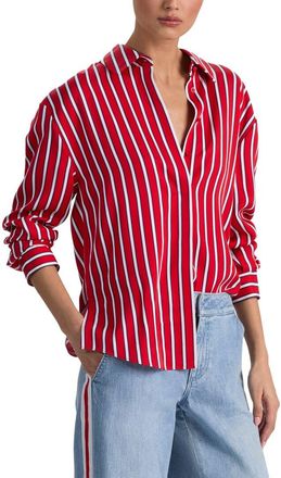 Alice & Olivia Alice + Olivia Dimitra Oversized Hi-Lo Shirt
