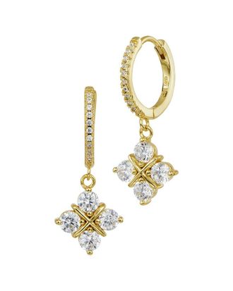 Savvy Cie Jewels Silver Cz Huggie Earrings