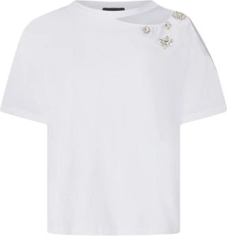 Liu Jo T-shirt met juweelapplicaties - Dames - T-shirts - Wit - XS - Tops