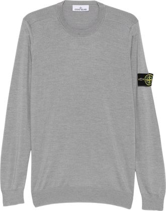 Stone Island Minimalist Crew Neck Sweater with Distinctive Patch Logo