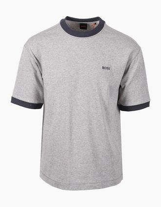 HUGO BOSS Mens BOSS ORANGE TE_EDGE T-SHIRT OPEN GREY - Size: 40