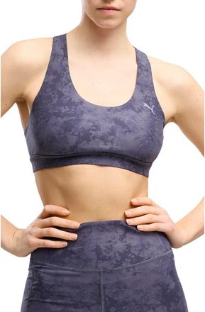 Puma CLOUDSPUN AOP Medium Impact Sports Bra in Inky Depths at Nordstrom, Size X-Large