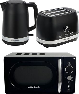 Hamilton Beach Ella Kettle Toaster & Microwave Set Black