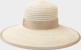 Simons Womens Sheer stripe hemp hat Exclusive collection from Italy