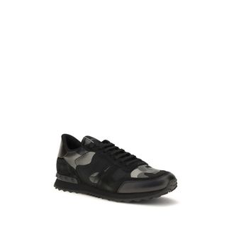 Valentino Garavani Mens Black Polyamide Athletic Sneakers